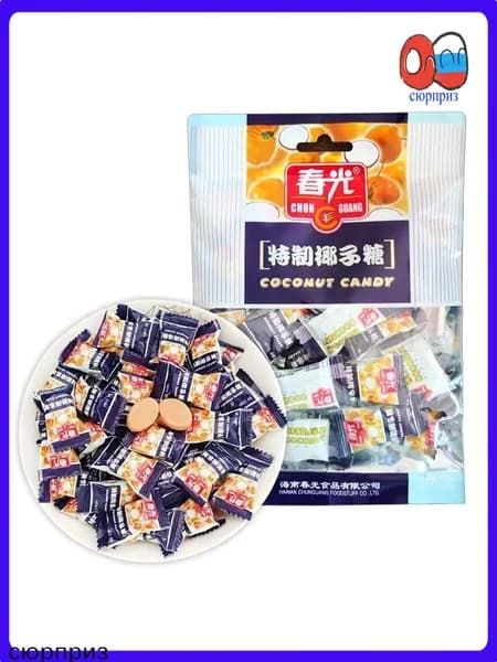 Hainan Specialty, Chunguang Food, Специальный кокосовый сахар 120 г экстраконцентрированного кокосового молока