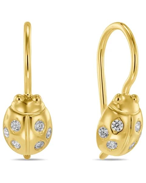 Серьги из желтого золота 585 пробы с Фианитом MIUZ Diamonds