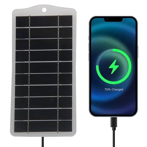 Солнечная панель 2,5 Вт 5 В с USB-выходом и разъёмом Type-C