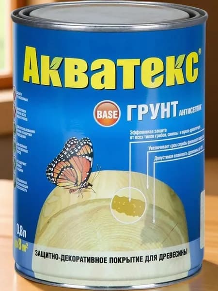 Грунт-антисептик Акватекс 0,8 л бесцветный