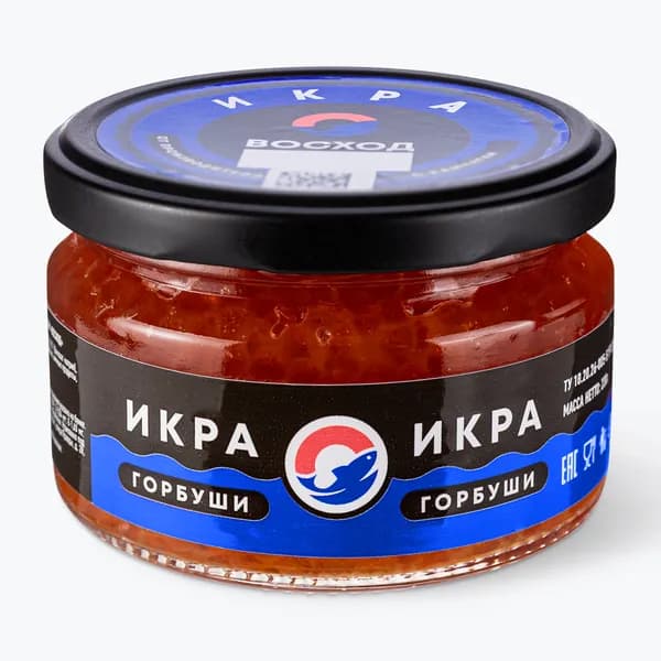Икра горбуши зернистая 230 г, ВОСХОД