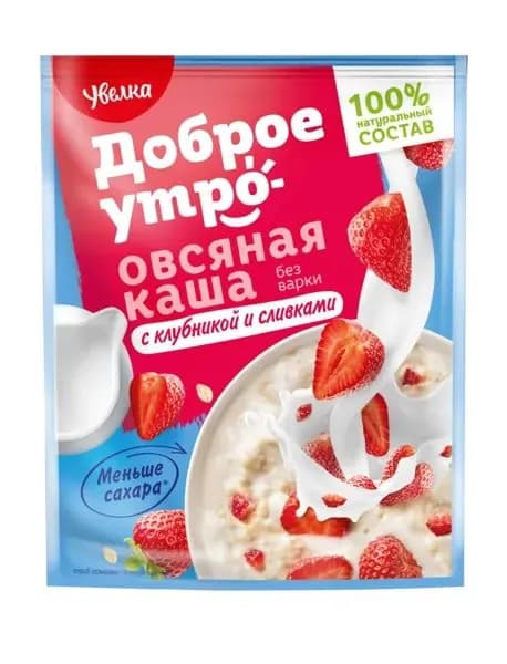 Каша овсяная Увелка клубника со сливками Ресурс м/у, 40 г