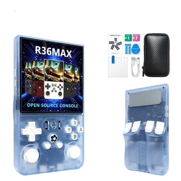 Портативная игровая консоль R36Max, Ледяной синий