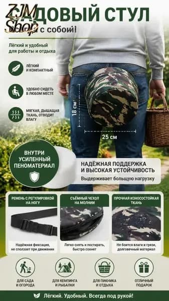 Садовый стул, ABS пластик, 25х25х18 см, 1 шт