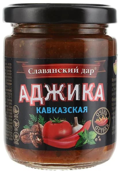 Аджика Славянский дар овощная, кавказская, 170 г