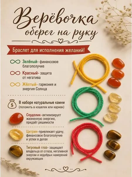 Веревочка оберег на руку