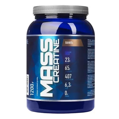 Гейнер МАСС+креатин / MASS+creatine 1200 гр., Малина