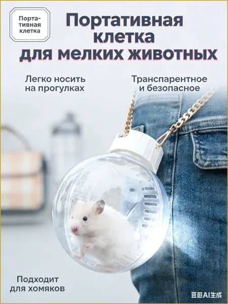 Эксклюзивная прозрачная переноска для хомяка на одно плечо, наружная портативная клетка