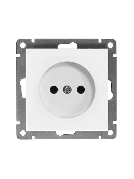 Розетка 1-м СП Афина 16А IP20 без заземления механизм бел. Universal A0022