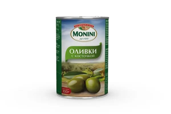 Оливки Monini с косточкой, 300г