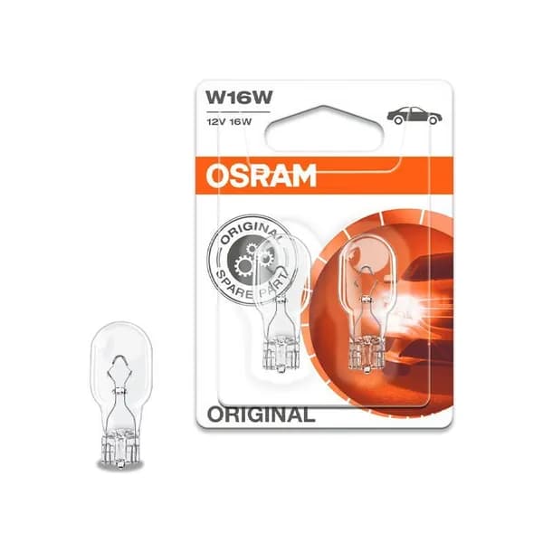 ЛАМПА НАКАЛИВАНИЯ OSRAM "Original Line" W16W 12V W2.1x9.5d, 921-02B (2шт. в блистер-упаковке)