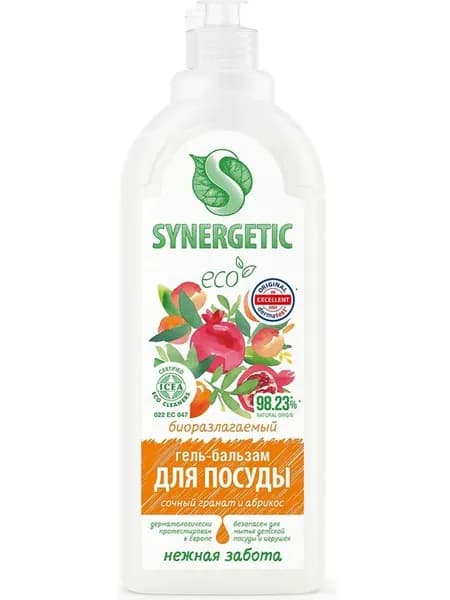 Synergetic Гель-бальзам для мытья посуды Сочный гранат и абрикос 0,5 л