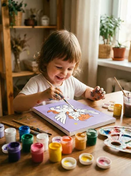картина по номерам для детей от 3 лет на Холсте с подрамником 20х15 "Милый пегас", кисти акрил 7 цветов на стену