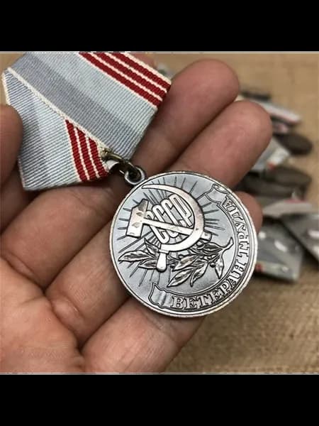 Значок "Ветеран труда", СССР, металл