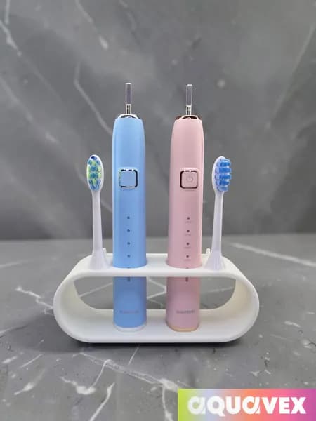 Подставка-держатель для электрических зубных щёток AQUAVEX моделей PRO COLOUR и ProMax на 2 щётки и 4 насадки, белая