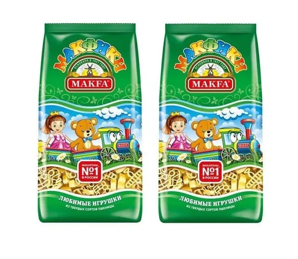 Макароны Макфики "Любимые игрушки", 2 пачки по 250 г