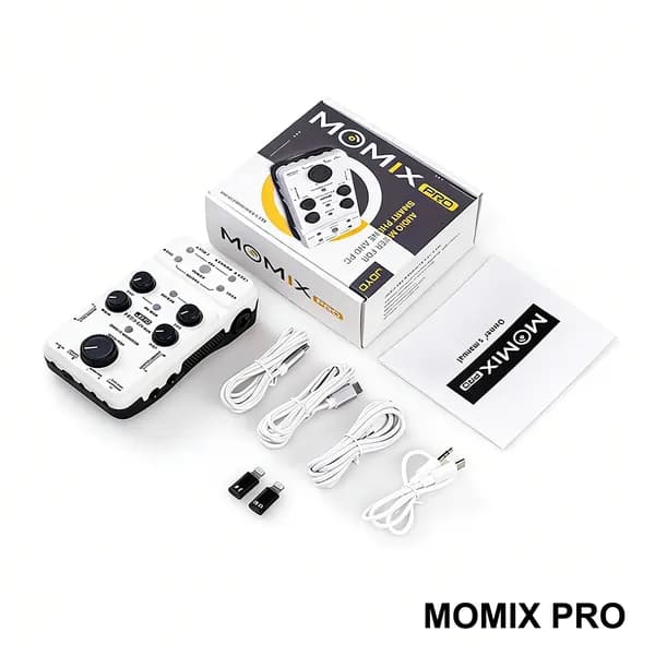 Аудиомикшер USB аудиоинтерфейс Стерео XLR + микшер с фантомным питанием 48 В для записи подкастинга в прямом эфире JOYO MOMIX PRO