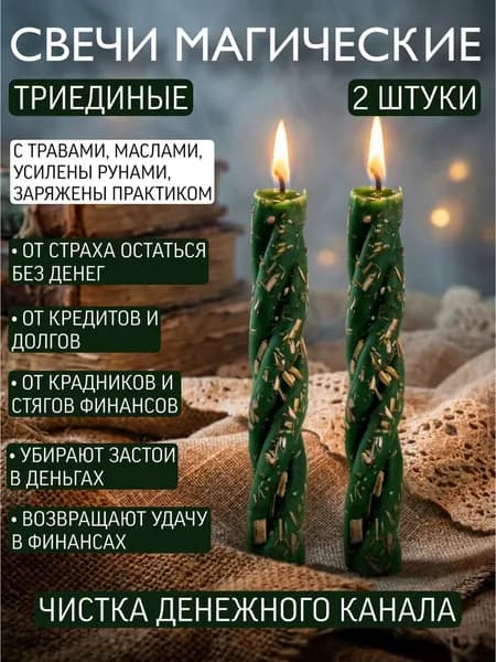 Свечи магические восковые программные с травами набор свечей