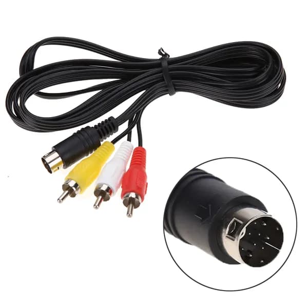 Кабель AV для Sega Genesis 2 и 3, 3 RCA, никелированный разъём, длина 1,8 м