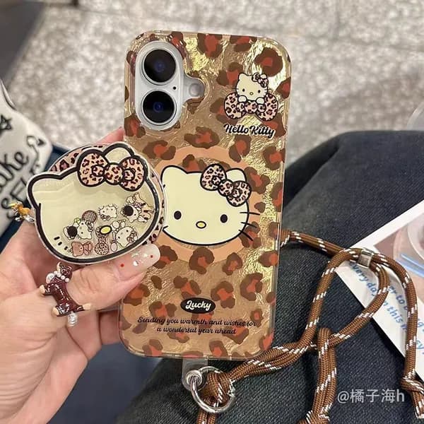 Держатель для телефона PopSocket, дизайн Китти леопард, многоцветный