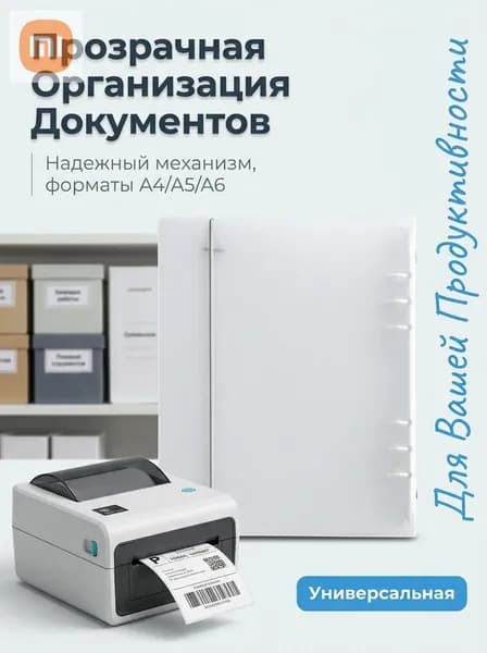 Папка-регистратор A4/A5/A6 с кольцами и резинкой