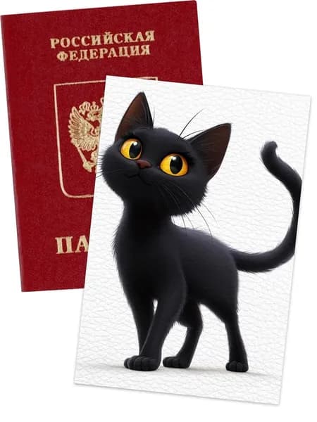 чехол на паспорт с котиком