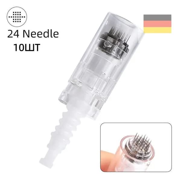 N2 M5 M7 E30 Картридж Bayonet cartridge 24 needle (белый) для дермапен мезопен / 24 иглы / байонет 10 шт