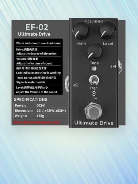 Гитарная эффект-педаль 9V с 10 звуковыми режимами, компактная, - Деформация металла