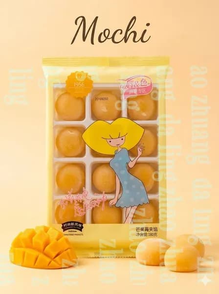 Десерт рисовое моти (mochi, мочи) Girl со вкусом манго 180 гshuxia