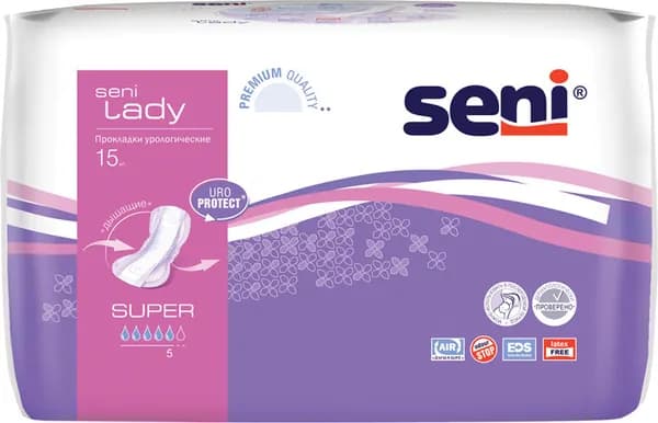 Прокладки урологические женские SENI LADY super 15 шт.