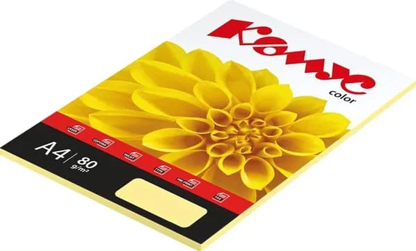 Бумага цветная для печати Комус Color слоновая кость пастель (А4, 80 г/кв.м, 50 листов)