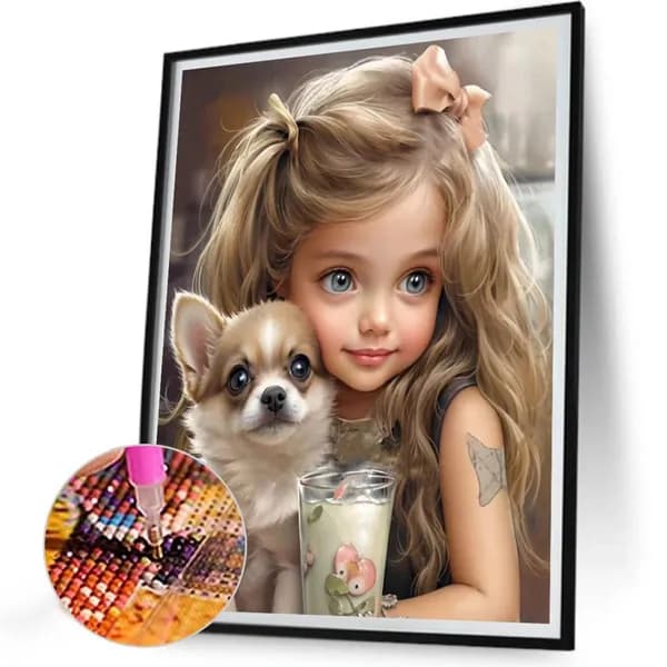 DIY-картина с диамантами Сладкая девочка , 30 40 см
