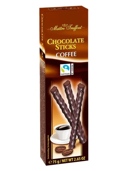 Шоколадные палочки с кофейным вкусом Maitre Truffout 75г