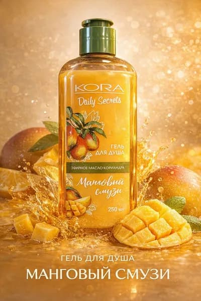 Гель для душа KORA daily secret манговый смузи