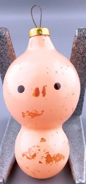 Елочная игрушка СВИНКА 8 см стекло СССР 1970-е гг