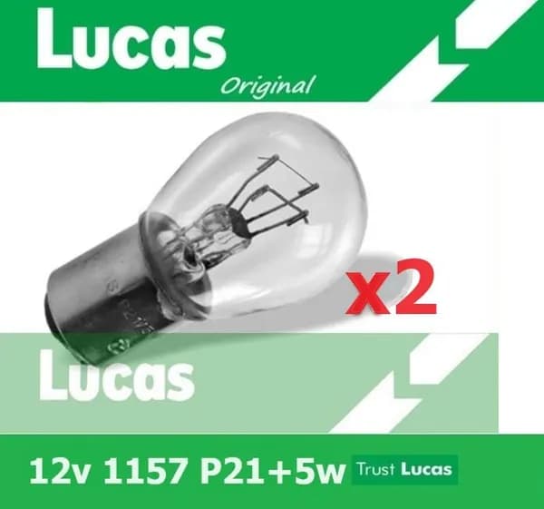 Лампы накаливания Lucas 12вольт 1157 P21 5w BAY15d 2-х контактные . комплект-2 штуки