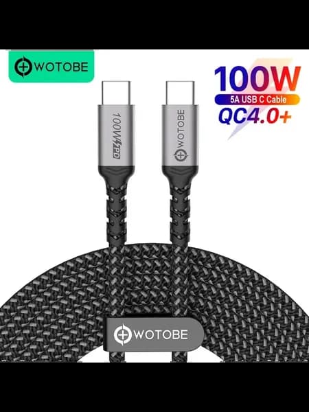 Кабель USB C - USB C 3м, 100W, нейлоновый