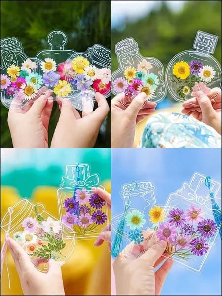 Прозрачные закладки из сухоцветов,20 штук