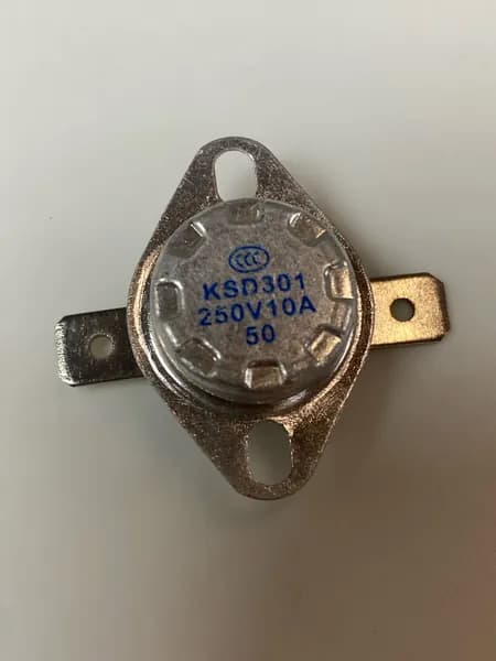 Термостат KSD-301 250V/10A/50 С c флянцем 1шт