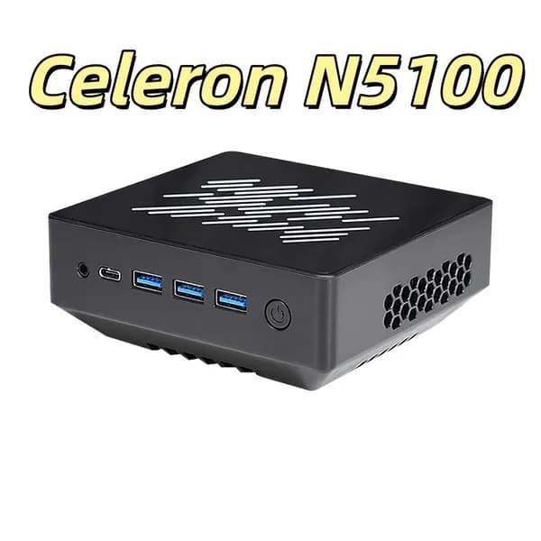 Мини-ПК (Intel Celeron N5100, RAM 8 ГБ, SSD 512 ГБ, Intel HD Graphics, Windows), черный