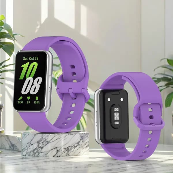 Силиконовый ремешок для Samsung Galaxy Fit3 (2024), фиолетовый, с цветной пряжкой