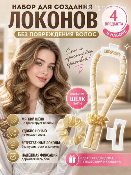 Безопасные бигуди из шелка для сна, набор аксессуаров для создания локонов без утюжка