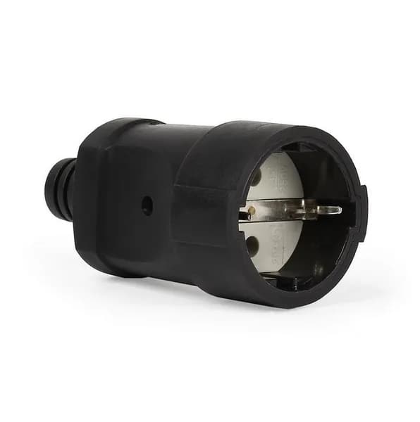 Штепсельное гнездо Smartbuy, с заземлением черное ПВХ 16A 250B (SBE-16-S03-bz)