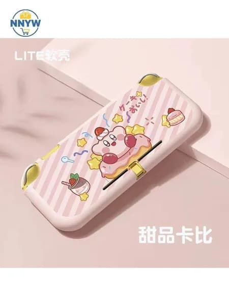 Защитный чехол полуобъемный для Nintendo Switch Lite: тематический дизайн с Кирби (Кабби) из Kirby: Star Allies