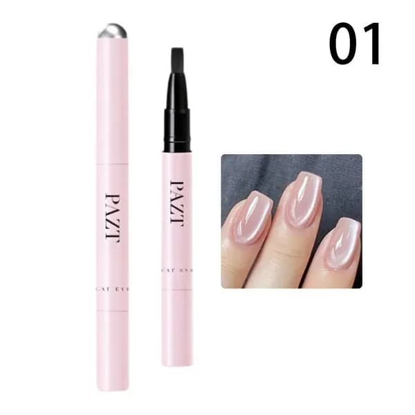 Магнитный гель-лак PAZT CAT EYE 01 для ногтей с кисточкой, молочно-розовый