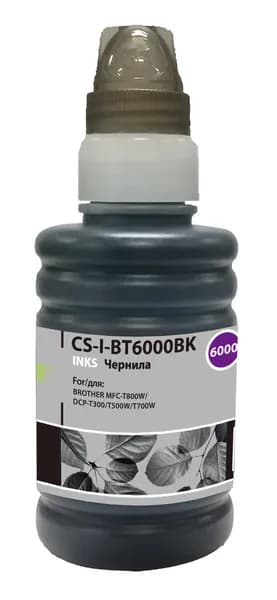 Чернила Cactus CS-I-BT6000BK черный, флаконов: 1, объём 100мл, для Brother DCP-T300/T500W/T700W/MFC-T800W