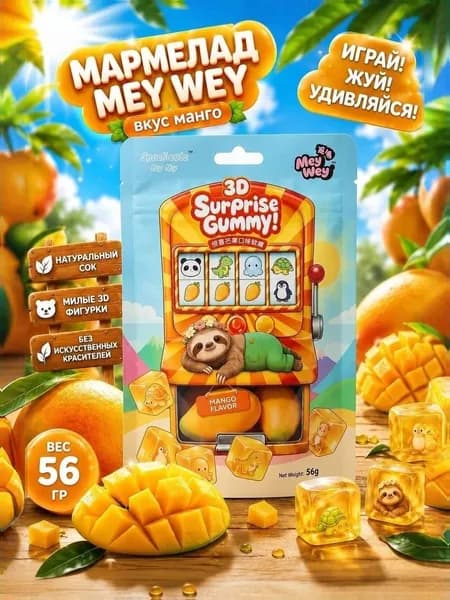 Мармелад Mey Wey 3D Surprise со вкусом Манго 56г