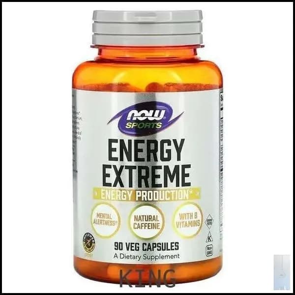NOW Foods, Sports, Energy Extreme, препарат для поддержки физической и умственной активности, 90 растительных капсул KING
