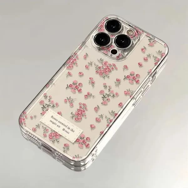 Противоударный чехол на Apple iPhone 15 Pro с цветочками