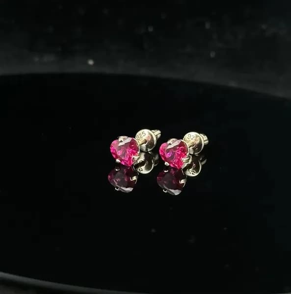 Серьги пусеты сердечки с фианитами серебро 925
